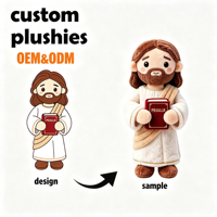 Peluche Jésus personnalisée, design sur mesure, rembourrage en coton PP, peluche religieuse chrétienne de Pâques, peluche Jésus douce pour enfants