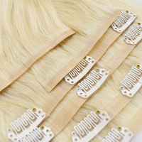 Clip Invisible en PU de génie russe brut dans les Extensions de cheveux 100% cuticules alignées Clip sans couture en cheveux humains dans l'extension de cheveux
