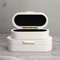 Boîte de rangement blanche de luxe de Style nordique boîte décorative en cuir à motif tissé minimaliste créatif pour Table de maquillage décor à la maison