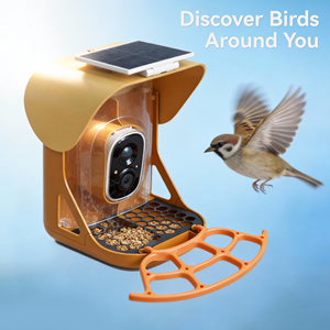 Nouvelle mangeoire à oiseaux solaire avec caméra intégrée, alimentée par l'énergie solaire, peut être suspendue à l'extérieur et est fabriquée en métal durable - Product Image 4