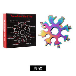 Edc — ouvre-bouteille 18 en 1 en acier inoxydable, clé de Camping extérieur, <span class=keywords><strong>flocon</strong></span> de <span class=keywords><strong>neige</strong></span>, clé hexagonale, <span class=keywords><strong>multi</strong></span>-outil coloré pour vélo, nouveau Design edc - Product Image 6