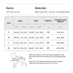 2025 nuevos productos para mascotas USB recargable LED luz arnés para mascotas ajustable reflectante Led intermitente arnés para perros - Product Image 3