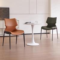 Chaise de salle à manger rétro de luxe léger, structure en acier moderne, mobilier durable pour la salle à manger et le salon