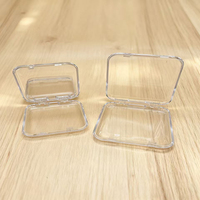Boîtes de rangement transparentes personnalisées écologiques en gros avec couvercles, étuis en plastique anti-poussière pour fournitures de nail art et épingles à badges