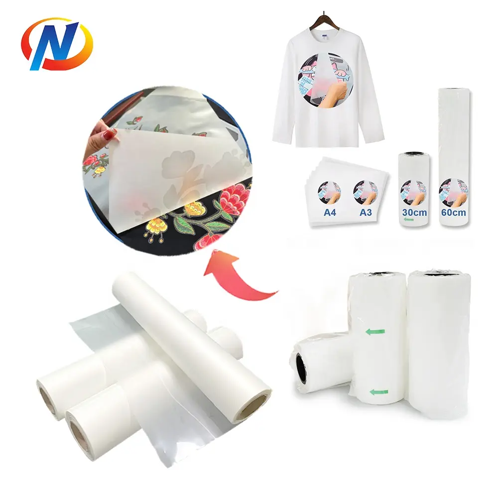 Norman Fabriek Prijs Koude Schil Pet Plastic Film Roll A3/A4 75u Warmte Overdracht Afdrukken Dtf Roll Pet 60Cm Film