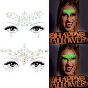 Autocollant <span class=keywords><strong>de</strong></span> cristaux fluorescents <span class=keywords><strong>de</strong></span> conception <span class=keywords><strong>de</strong></span> sirène rougeoyante auto-adhésif <span class=keywords><strong>tatouage</strong></span> <span class=keywords><strong>de</strong></span> strass lumineux pour des événements <span class=keywords><strong>de</strong></span> fête - Product Image 3