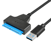 Câble adaptateur SATA USB 3.0 avec gaine en PVC et blindage en feuille d'aluminium pour transfert de données HDD/SSD 2,5 pouces – Convertisseur de disque dur externe