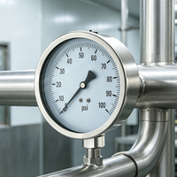 Lower Mount Stainless Steel 316L Bourdon Tube Shockproof Pressure Gauge Dual Scale 1.0%/1.6% Accuracy Custom Range ZHONG XIN