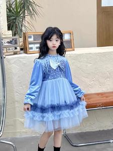 Vestido de Tul con Lentejuelas de Estrellas y Manga Larga, Estilo Princesa para Niña, Primavera-Otoño 2026, Nuevo Diseño Personalizado - Product Image 5