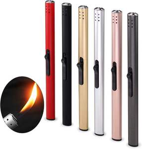 Encendedores de Gas Recargables, Elegantes y Delgados, Paquete de 6 Unidades, Varios Colores, Sin Gas, Larga Duración - Product Image 1