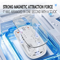 Nouvelle Souris Sans Fil Mini Transparente Légère 2025 Droitière RVB Rétroéclairée Ergonomique de Bureau Double Mode 2.4G BT Portable Rechargeable