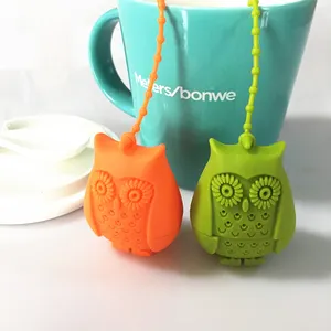 Creative Cute Owl Tea Strainer Tea Bags Food Grade Silicone Loose-leaf Infuser Filter Diffuser Fun Cartoon