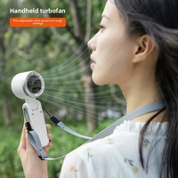 Ventilador de Mano Portátil de Alta Velocidad Turbo, 5 Velocidades, Recargable por USB, Mini Ventilador de Mano para Actividades al Aire Libre y Viajes