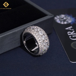 ZUANFA JEWELRY Moissanite Eternity Band <b>Ring</b> 925 Silver Rhodium Plated <b>Mens</b> Hip Hop Iced Out Luxury <b>Rings</b> - Product Image 4