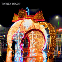 Pour la décoration, grande boule de Noël 3D à LED, motif d'arche lumineuse avec étanchéité IP65 et télécommande pour la décoration de la maison et des fêtes