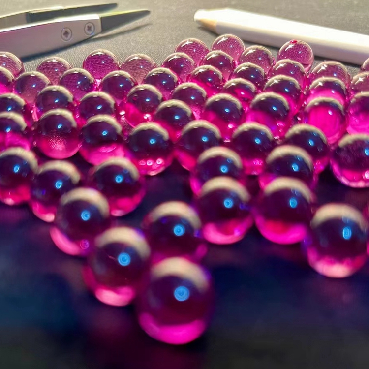 Пользовательские рубиновые круглые шарики, сапфировые кристаллы, драгоценные камни, синтетические корундовые рубиновые вафли