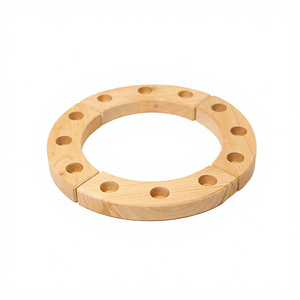 Portavelas de Madera de Haya con Grabado Artístico Folclórico, Reutilizable, Adorno Tallado para Decoración del Hogar en Celebraciones Festivas - Product Image 4