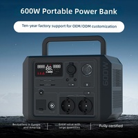 Station d'alimentation portable 600W pour l'extérieur, best-seller transfrontalier, avec batterie LiFePO4, charge rapide et écran LCD numérique