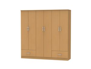 Armoire moderne en bois aggloméré à 6 portes et 2 tiroirs Armoire de chambre à coucher multi-étagères pour le rangement des vêtements dans les hôtels, les gymnases et les ateliers - Product Image 3