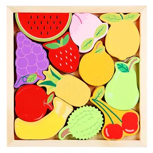 LC 2023 New Arrivals Fruit And Vegetable Wooden Puzzle For Toddlers Ages 1-3 Customized Wood Puzzle Games For Children