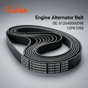 <span class=keywords><strong>Courroie</strong></span> d'alternateur moteur d'origine 10PK1238 8PK1023 10PK1098 10PK1124 pour pièces de camion Weichai WP12 WP13 WP10 EPDM multi-V nervurée - Product Image 1