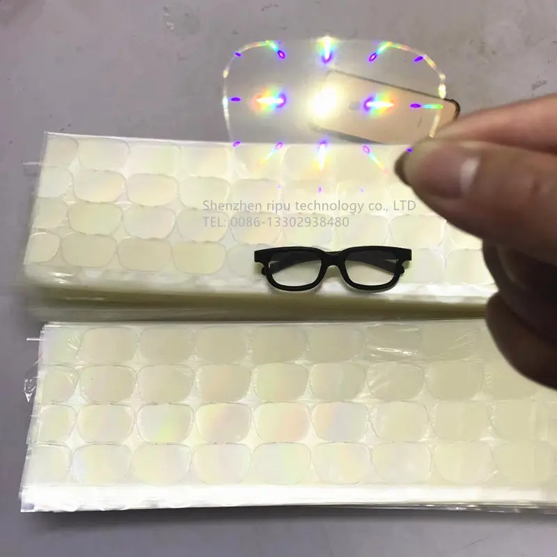 Filme de óculos diffractive, filme de lentes diffrativas do arco-íris de flocos de vidro