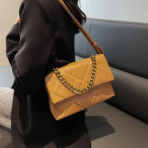 महिलाओं की फैशनेबल डायमंड प्लाड चेन क्रॉसबॉडी कंधे बैग अनुकूलन योग्य एकल स्ट्रैप पु अस्तर आला अंडरआर्म शैली कवर - Product Image 4