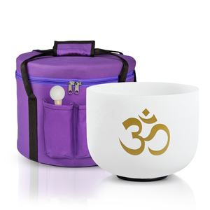 Cuencos De Canto De Cristal para curación De chakras, cuenco esmerilado con diseño OM, 528 Hz - Product Image 5