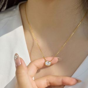 Dylam เครื่องประดับผู้หญิงสง่างามเครื่องประดับ S925ดีโซ่เงินเชื่อมโยง5A Zirconia สร้อยคอรูปไข่ - Product Image 5