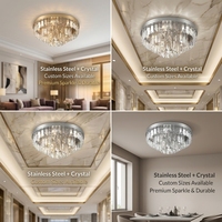 Lustre minimaliste en acier, luminaire transfrontalier en cristal transparent, plafonnier encastré AC, CRI 90 élevé, garantie 5 ans, chambre à coucher