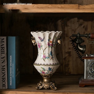 Jarrón de Cerámica Retro Americano Nuevo, Estilo Europeo de Lujo, Decoración de Terracota para el Hogar, Sala de Estar, Escritorio, Diseño Antiguo Elegante - Product Image 3