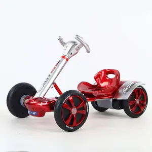 Go-kart mobil elektrik empat roda anak-anak, mainan remote drift isi ulang mobil berkendara dengan rem independen