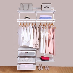 Estantería <span class=keywords><strong>colgante</strong></span> de pared para <span class=keywords><strong>armario</strong></span>, sistema de <span class=keywords><strong>armario</strong></span> abierto de alambre de malla metálica - Product Image 2