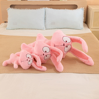 Peluche Lapin Rose Brodé Amusant, Coussin Long Réconfortant, Oreiller de Sommeil à Serrer entre les Jambes, Mignonne Poupée de Dessin Animé, Cadeau d'Anniversaire Unisexe en Polyester