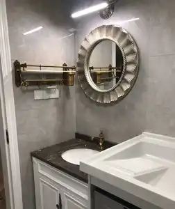 Элегантная Классическая винтажная Роскошная декоративная антикварная Золотая рамка для ванной комнаты в отеле настенное зеркало антропологии