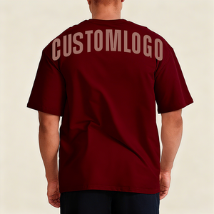 पुरुष कस्टम ओवरसाइज टी-शर्ट थोक सादे कपास स्पोर्ट्स टी-शर्ट जिम हैवीवेट प्लस आकार पुरुषों की शर्ट - Product Image 6