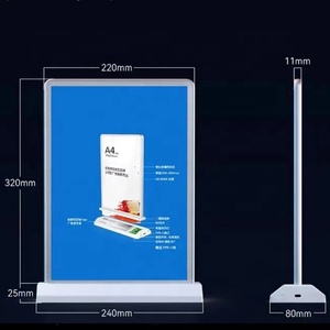 A4 USB máy tính để bàn nhôm Áp phích khung Snap siêu mỏng đôi bên quảng cáo hộp đèn hiển thị - Product Image 4