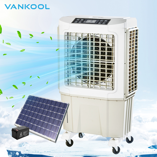 220v 12v Solar Evaporative Cooling Dc Ac Cooling Fan Smart air Cooler Industrial Solar Power air Conditioner System
