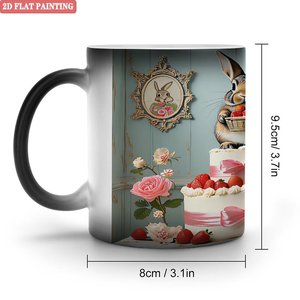 Smooth Round Rim Comfort Daily Mug Frosted Black 11oz <b>Ceramic</b> Heat Changing Magic <b>Cup</b> - Product Image 1