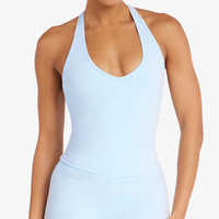 Nouvel arrivage de vêtements de sport personnalisés, col en V, débardeur dos nu, leggings de gymnastique, ensembles d'entraînement de yoga et de fitness pour femmes