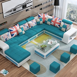 Buena calidad de lujo <span class=keywords><strong>Sofal</strong></span> en forma de conjunto de sofá de madera conjunto de diseños sofá de la sala de XXL - Product Image 5
