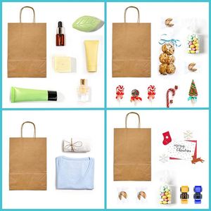 <b>Gift</b> <b>Small</b> Paper Bags with Handles Bulks for <b>Small</b> Business Sturdy Kraft Paper Retail Shopping Party Birthday Paper Bags - Product Image 5