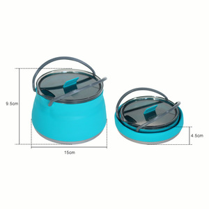 Portable Travel Outdoor Cookware Anti-Scalding Handle Food Grade Silicone Foldable Water <b>Kettle</b> Tea Pot Coffee Pot - Product Image 6