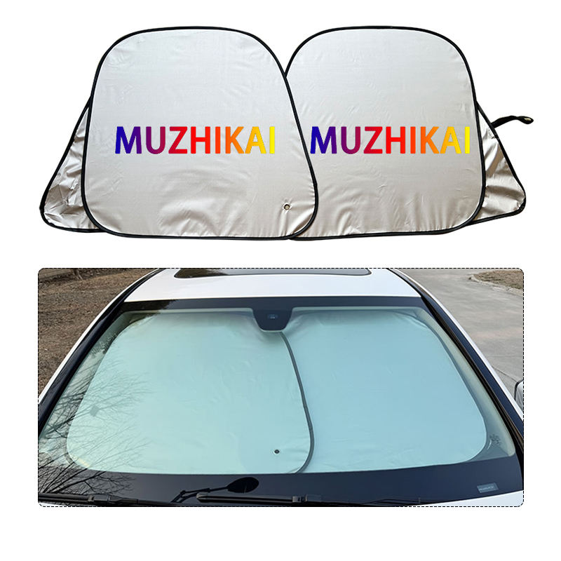 Folding Jumbo Front Rear Car Window Sun Shade Auto Visor - Foto 5