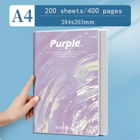 Carnet de notes A4 80g avec couverture en caoutchouc épaissie, bloc-notes de mémos, carnet de bureau simple et de haute qualité pour étudiants, papeterie en gros
