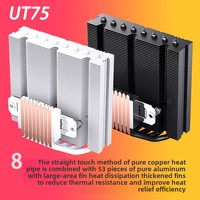 UT75-8 caloduc refroidisseur de processeur silencieux RGB Style 1.8W puissance LED ventilateur pour X99 1700 I5 I7 1700 refroidissement par Air vers le bas pour les boîtiers d'ordinateur
