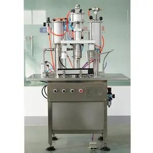 Semiautomatic butane gas filling machine for filling aerosol cans
