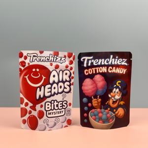 재밀봉 지퍼락 스탠드 파우치 3.5 그램 호일 재사용 가능한 지퍼 플라스틱 면 사탕 포장 물린 미스터리 Mylar 가방 - Product Image 1