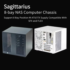 เคสแชสซี NAS แบบ 8 ช่องสำหรับเครื่องเซาะหาข้อมูล Sagittarius |   รองรับพาวเวอร์ซัพพลายแบบ ATX, เมนบอร์ด MATX, PCIE แบบเต็มความสูง, ความจุ 21.8 ลิตร - Product Image 1
