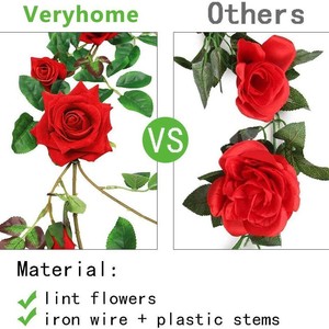 Artificial Rose Vines Silk Flower 100cm-200cm High Simulation <b>Wedding</b> Home Decoration - Product Image 4